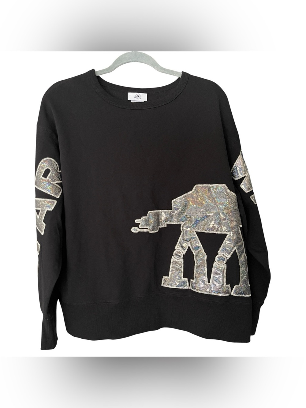 Disney Parks Star Wars AT-AT Holographic Graphic Sweatshirt Black Size L